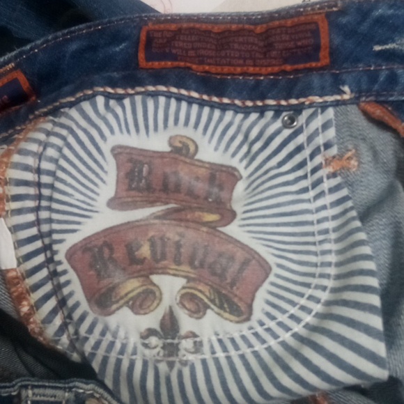 Rock Revival Women's 26 Capri Celine Bejeweled Faux Leather Flap Pockets NWT - Picture 8 of 12